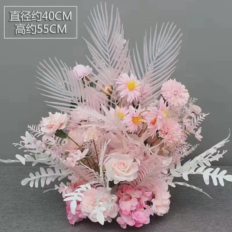 装饰婚庆大款地排花仿真绢花成品新款尤加利花排t台路引婚礼花艺