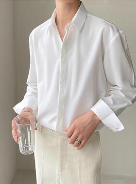 特大码300斤轻熟风衬衫男长袖春秋季白色衬衣dk制服内搭2