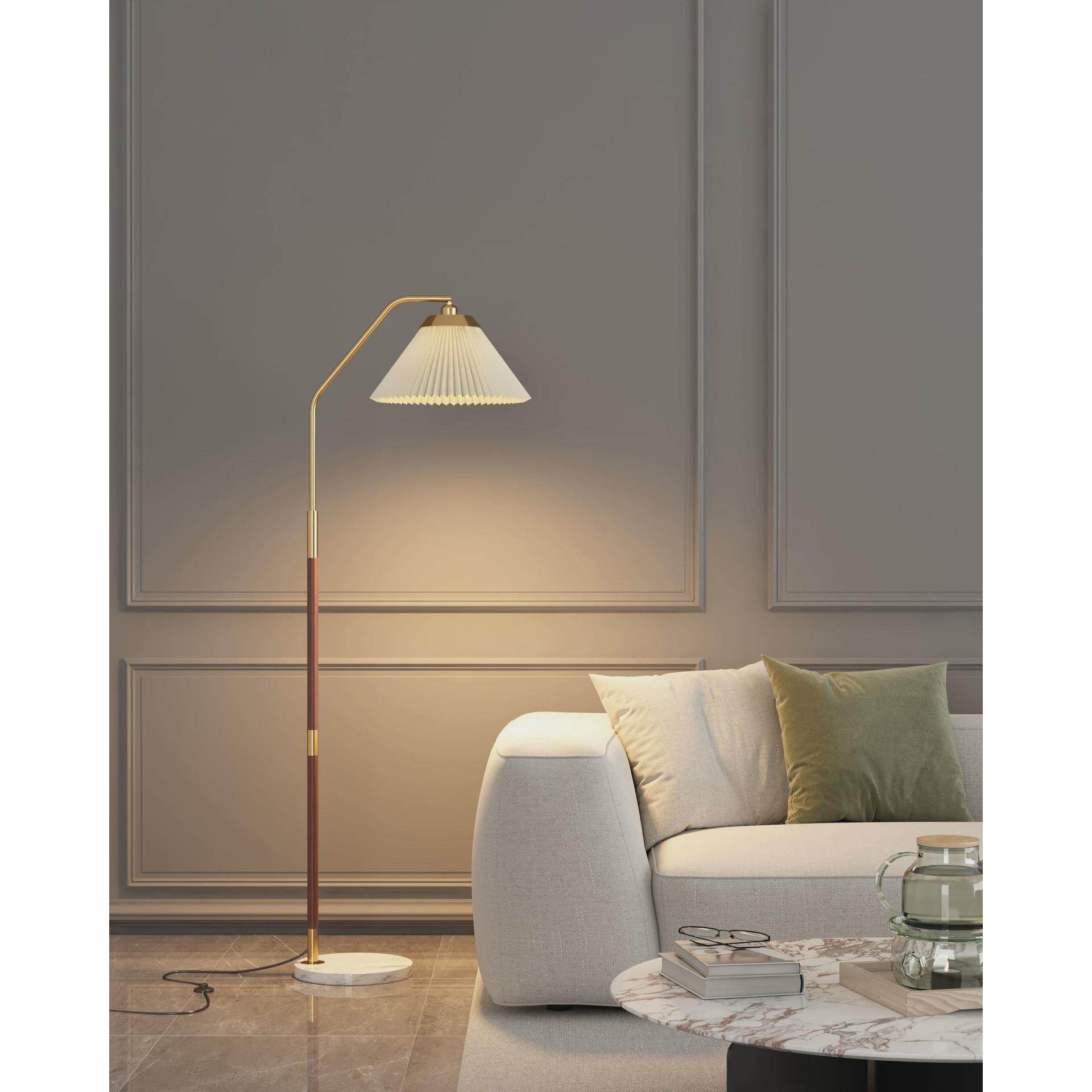 美式百褶落地灯客厅沙发边实木ins风卧室床头柜茶几书房立式台灯,家装灯饰光源,装饰落地灯,淘宝优惠券,粉丝福利购,淘宝优惠卷