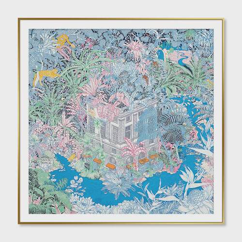 现代墙壁画丛林动物挂画美式高级样板房间客厅装饰画玄关入户轻奢