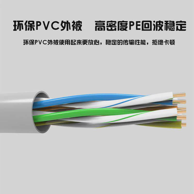 胜牌六类网线数据信号传输通信非服务器家用宽带光纤cat6e设备屏