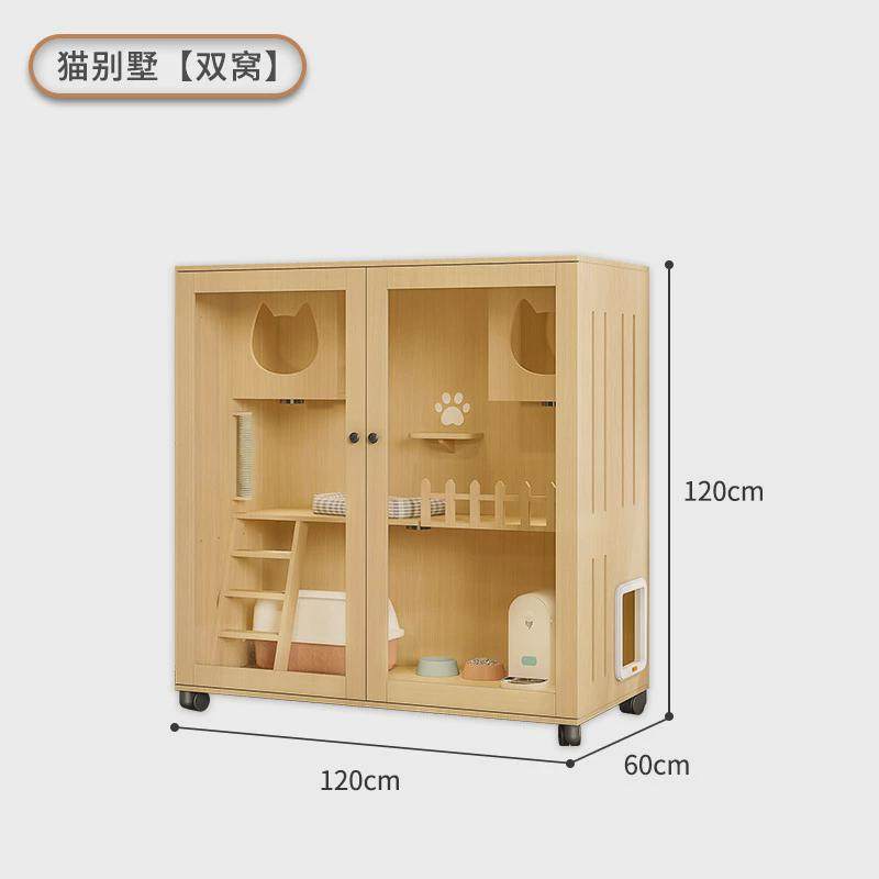 全实木猫别墅猫笼家用全景猫柜木质猫屋豪华封闭式室内猫窝猫房子,宠物/宠物食品及用品,笼子,淘宝优惠券,粉丝福利购,淘宝优惠卷