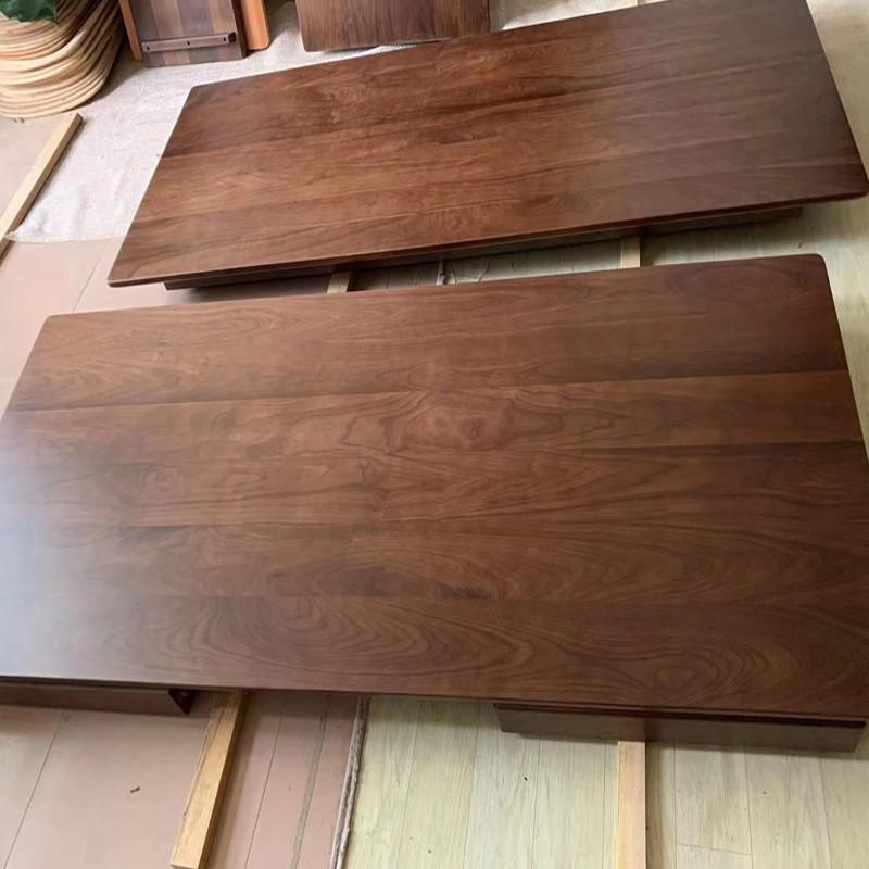 榆木桌餐桌松木北美黑胡桃木实木板桌面吧台书桌板