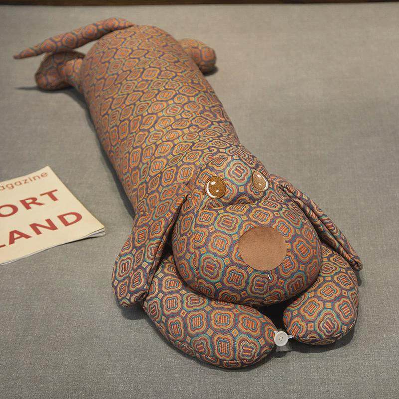 三层纱花布狗狗抱枕卧室床上女生睡觉夹腿长条枕床头靠枕沙发枕头