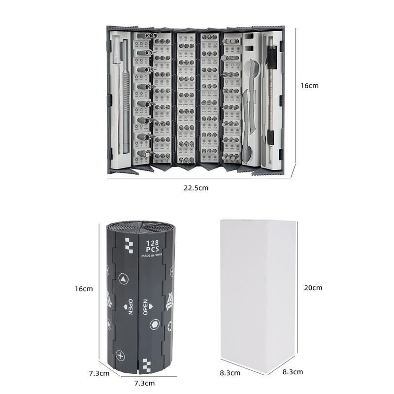 128合一套装书卷圆筒S2六角异型便携式家用维修螺丝刀工具组套