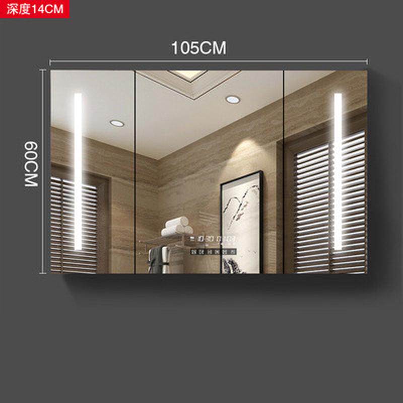智能防雾实木浴室镜柜镜箱镜柜防水卫生间梳妆现代简约带灯挂墙式