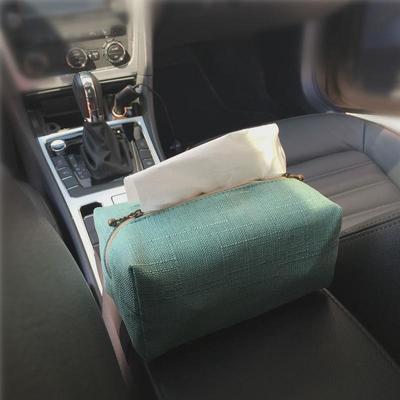 纯色小清新车用纸巾盒座式扶手箱座椅靠背挂式抽纸盒车载纸巾包