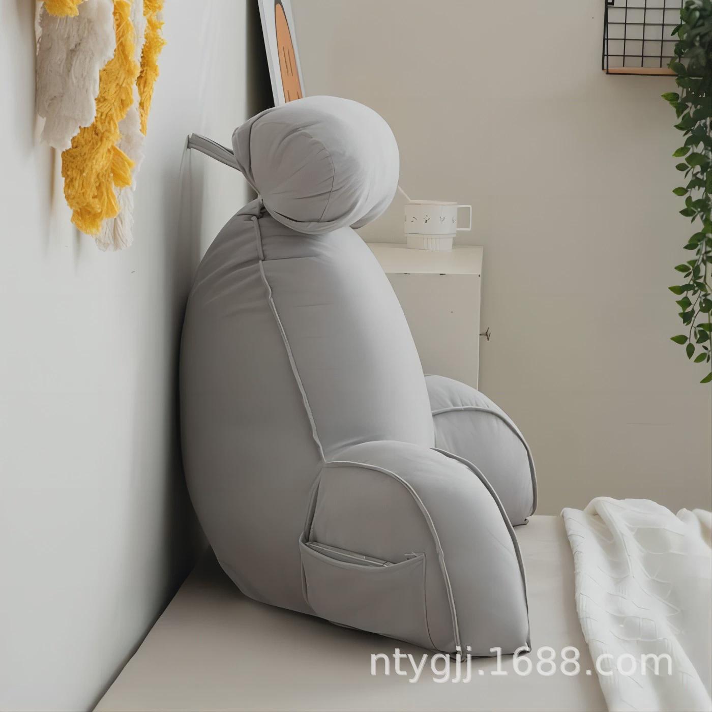 抱枕单人靠垫加厚雪尼尔阅读可调节护腰靠垫床头靠枕纯色多功能枕