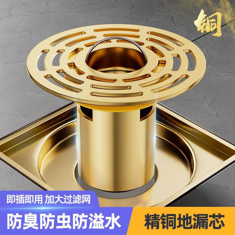 大滤网格铜水封防臭地漏芯卫生间防蚊虫神器盖排气溢水堵塞头毛发
