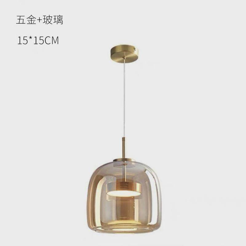 北欧小吊灯床头灯复古透明玻璃卧室装饰灯极简商用单头彩色餐厅灯,家装灯饰光源,餐厅吊灯,淘宝优惠券,粉丝福利购,淘宝优惠卷