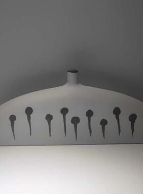 景德镇新中式创意泡泡扁平陶瓷花瓶釉粗陶酒店家居装饰工艺品摆件