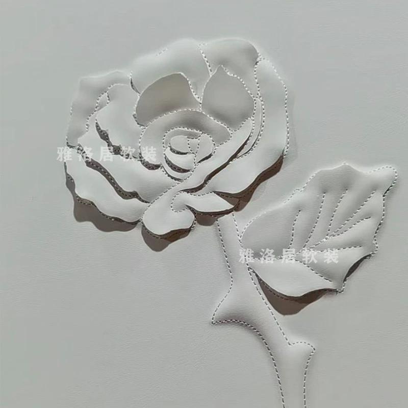 立体现代简约浮雕硬包背景墙定制高端酒店客厅沙发卧室床头护墙板