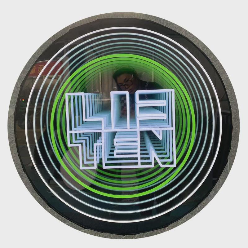 驾到LED无限深渊装饰网红隧道千层镜3D灯箱霓虹灯创意立体
