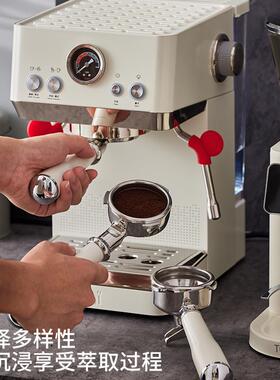 突尼Tuni无底手柄58mm意式咖啡器具三耳不锈钢漏斗咖啡机萃取手柄