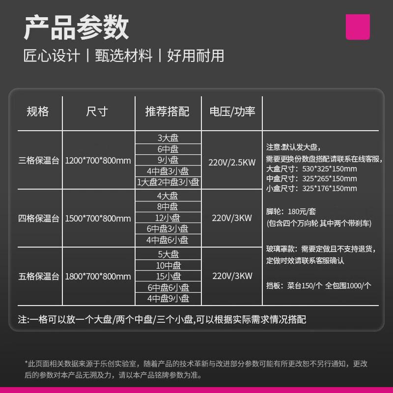 乐创售饭台商用保温快餐车酒店大容量不锈钢保温台食堂lc-bwt05