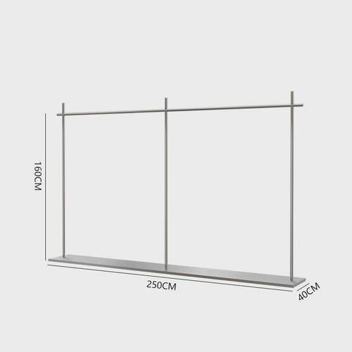 不锈钢挂衣杆服装店展示架落地式男女装店货架加粗挂衣架中岛架子