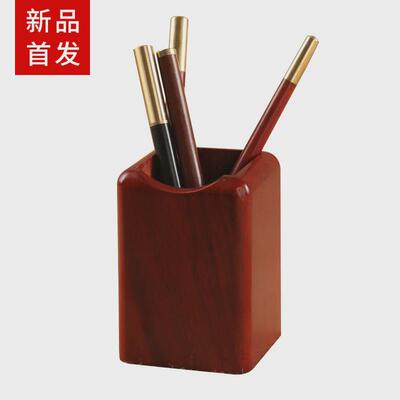 现货笔筒木制旋转雕刻学生文创校庆纪念品定制企业办公木质礼品
