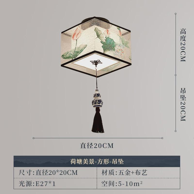 新中式过道灯吸顶灯阳台走廊楼梯玄关灯圆形方形门厅中国风灯具