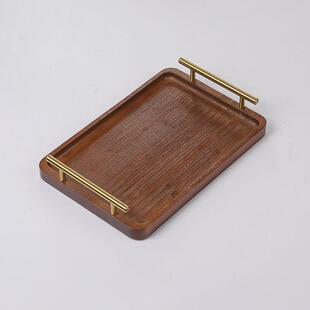 托盘长方形竹制盘子茶几茶盘带提手竹木水杯托盘家用客厅茶杯新款