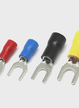 紫铜SV1.25-3.2叉形压线冷压端子SV2-3-4-5-6-8预绝缘U型Y型端子