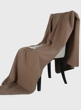 9WOR样板房简约咖色搭毯卧室床尾沙发床上搭巾咖色深灰色米灰色盖