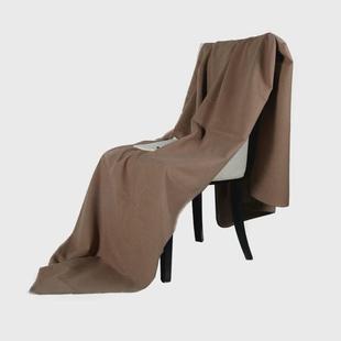 9WOR样板房简约咖色搭毯卧室床尾沙发床上搭巾咖色深灰色米灰色盖