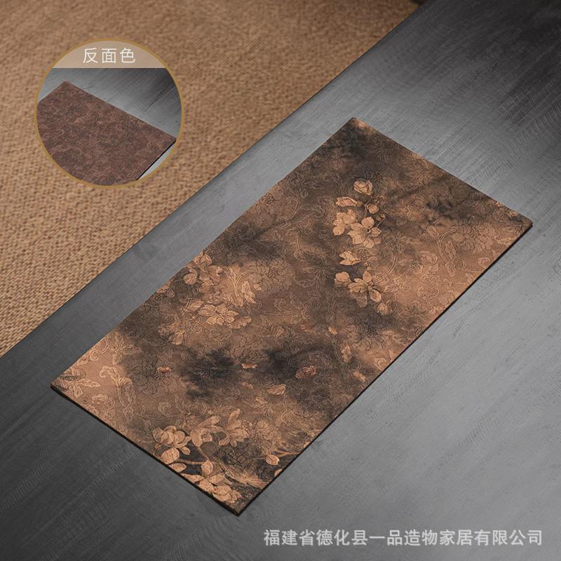 一品造物老料香云纱茶席桌布禅意双面老土布艺桌旗茶布古朴干泡垫