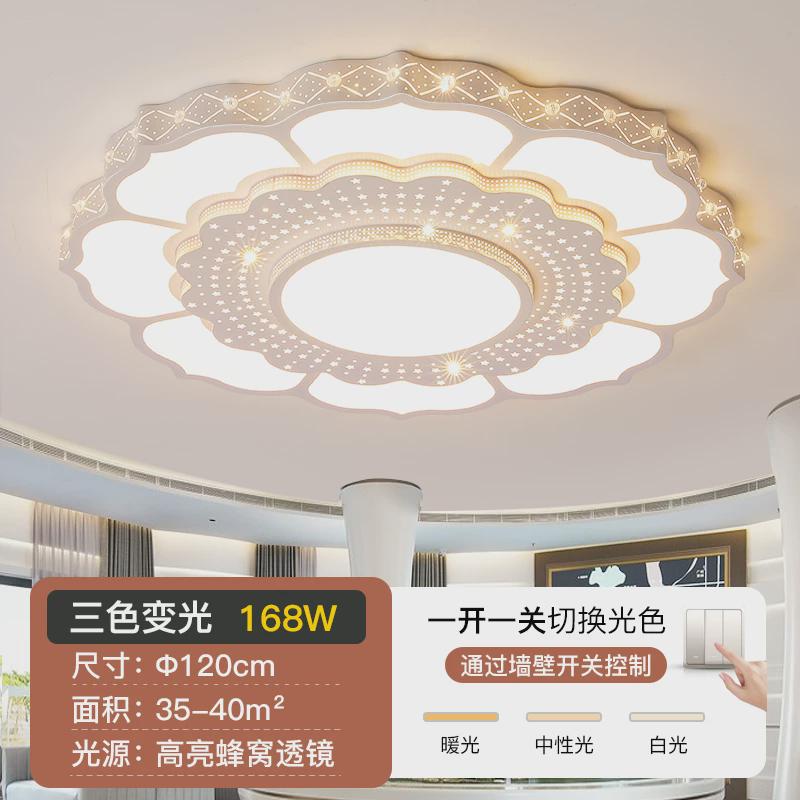 2024大客厅吸顶灯现代简约花形家用灯1.2米大气餐厅莲花灯2米