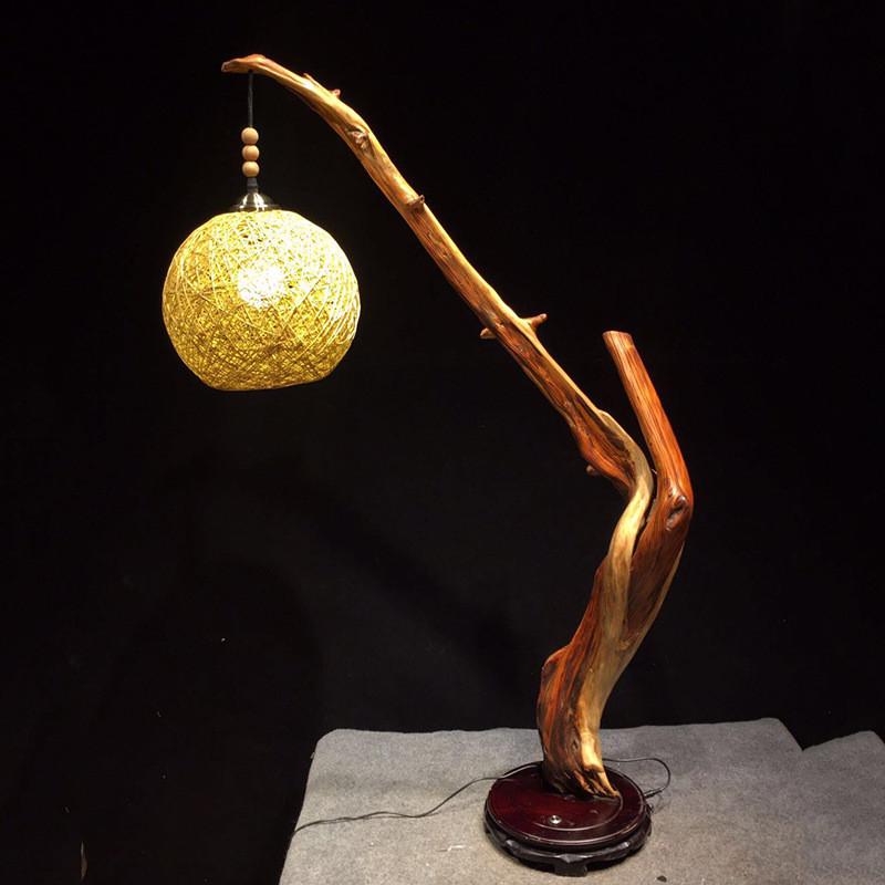 太行崖柏随台灯型根雕落地灯摆件家居装饰办公木制品木雕实木灯具