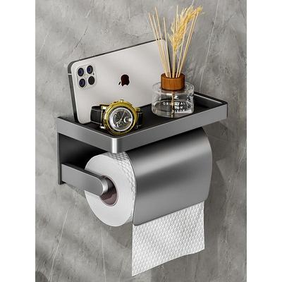 卫生间纸巾盒壁挂式厕所纸巾架浴室免打孔防水厕纸盒洗手间卷纸榕