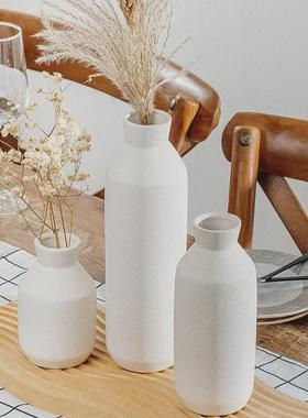 陶瓷花瓶套装花瓶陶瓷三件套花瓶插花陶瓷花瓶摆件简约白色器家居