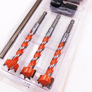 木工开孔器套装风批六角柄加长螺纹合金钻头木材门锁扩孔holesaw