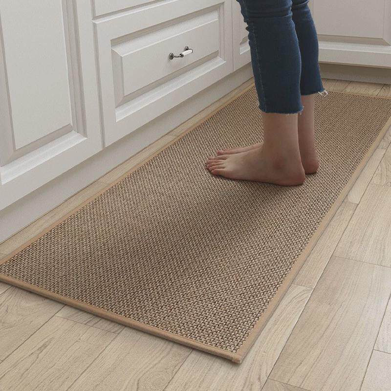 厨房地垫耐脏防滑专用吸水亚麻地毯家用洗菜池防水防油耐磨踏脚垫