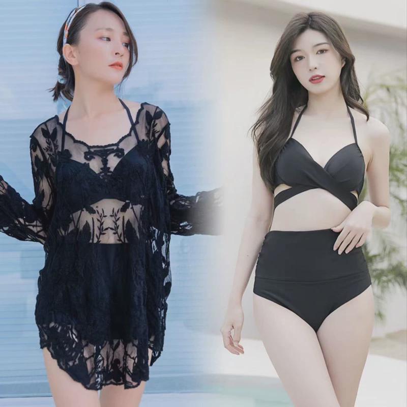 比基尼罩衫夏海边度假沙滩防晒衣女中长款蕾丝可下水温泉泳衣外搭