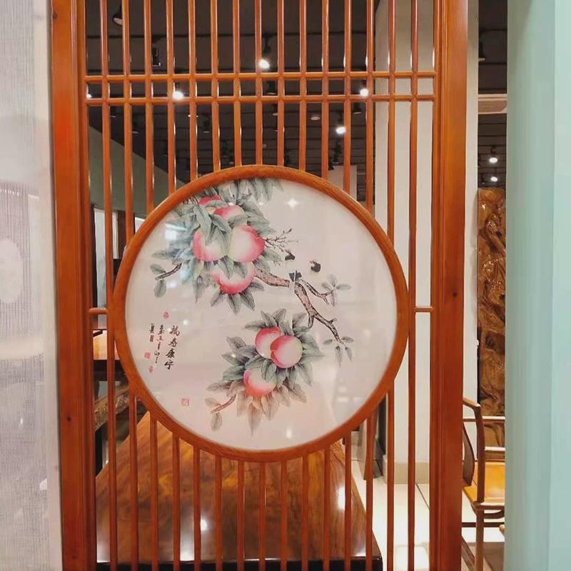 中式仿古门窗原木屏风隔断古建装修实木花格庭院酒店餐厅门窗装饰