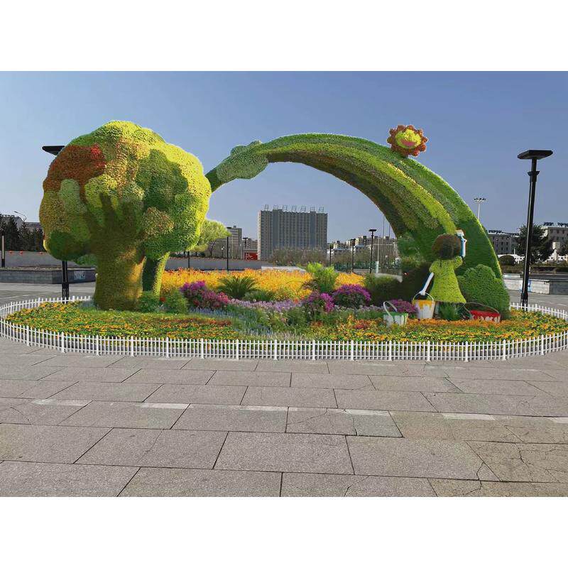 仿真小品景观绿雕植物工艺品绿植卡通动物广场雕塑摆件五色草造型