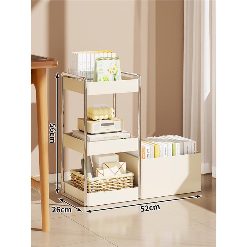 书架办公室工位资料文件桌边收纳储物架家用整理可移动多层小推车