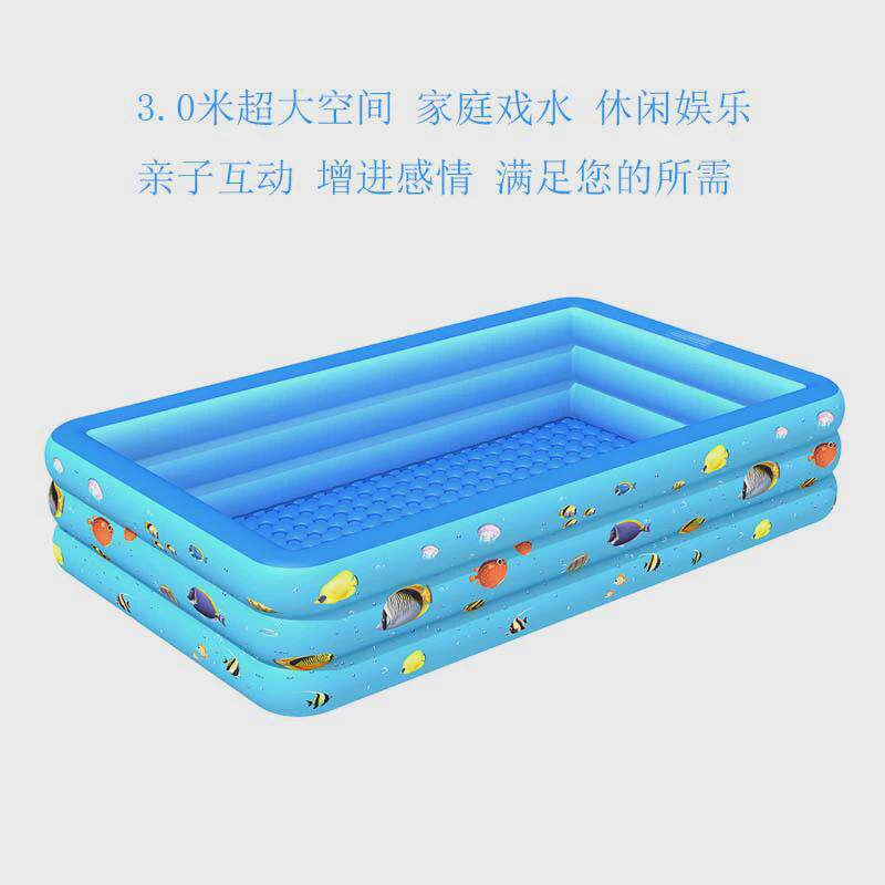 厂家直供PVC充气游泳池长方形家用儿童洗澡水池户外大型家庭泳池