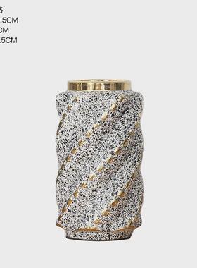ins风高颜值陶瓷花瓶装饰品电镀北欧风花瓶家居客厅高档插花器皿