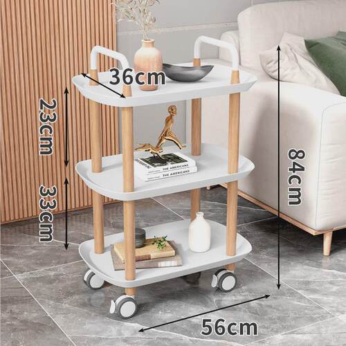 美容车小推车实榉木家用客厅工具车茶边几置物架超静音滑轮收纳车
