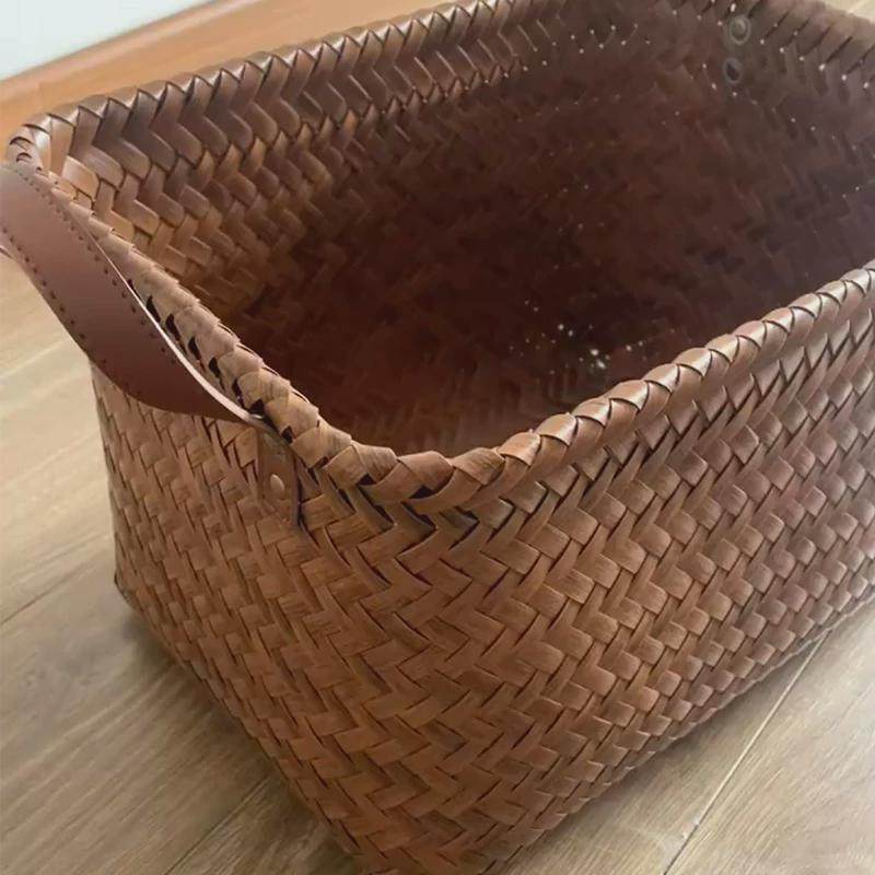 框框收纳筐藤编玩具零食杂物整理卫生间放衣服防水家用厨房菜篮子