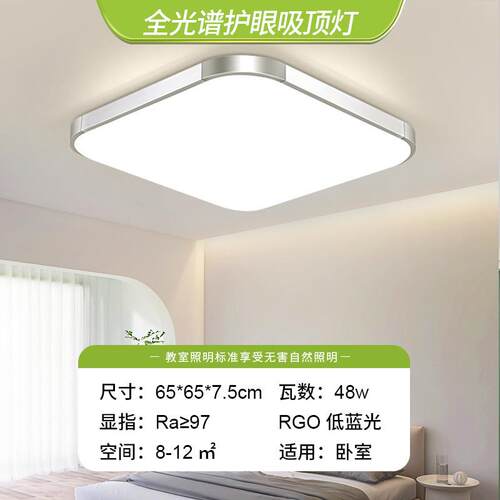 超薄卧室吸顶灯led客厅灯长方形铝材简约灯照明智能家用批发灯具