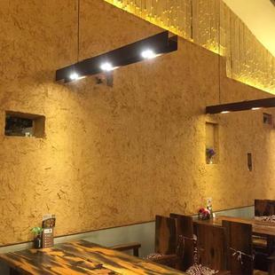 稻草漆泥土墙民宿风格复古稻草土墙稻草艺术涂料肌理漆内墙涂料