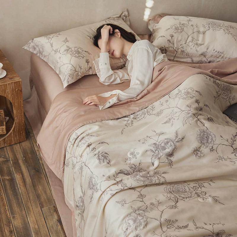 北欧轻奢80S莱赛尔天丝夏被四件套大豆夏凉被空调被凉感丝薄被子,床上用品,化纤被,淘宝优惠券,粉丝福利购,淘宝优惠卷