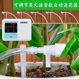 英文语音款 灌溉定时渗水滴灌器 自动植物浇水器懒人可调节盆栽套装