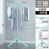晾衣架可折叠落地卧室家用阳台晒衣架不锈钢挂衣架伸缩内晾衣服杆