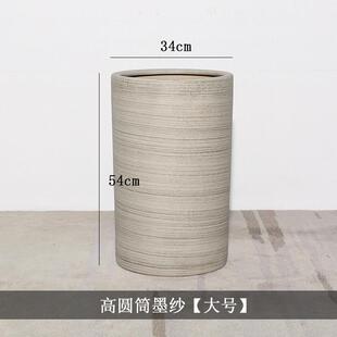 工厂直销陶瓷花盆特大号高款高筒落地圆筒家用客厅大型绿植盆庭院