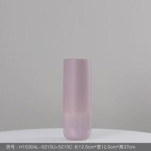 bestwest黑色直筒陶瓷花瓶釉面花盆家居软装样板间装饰品花器