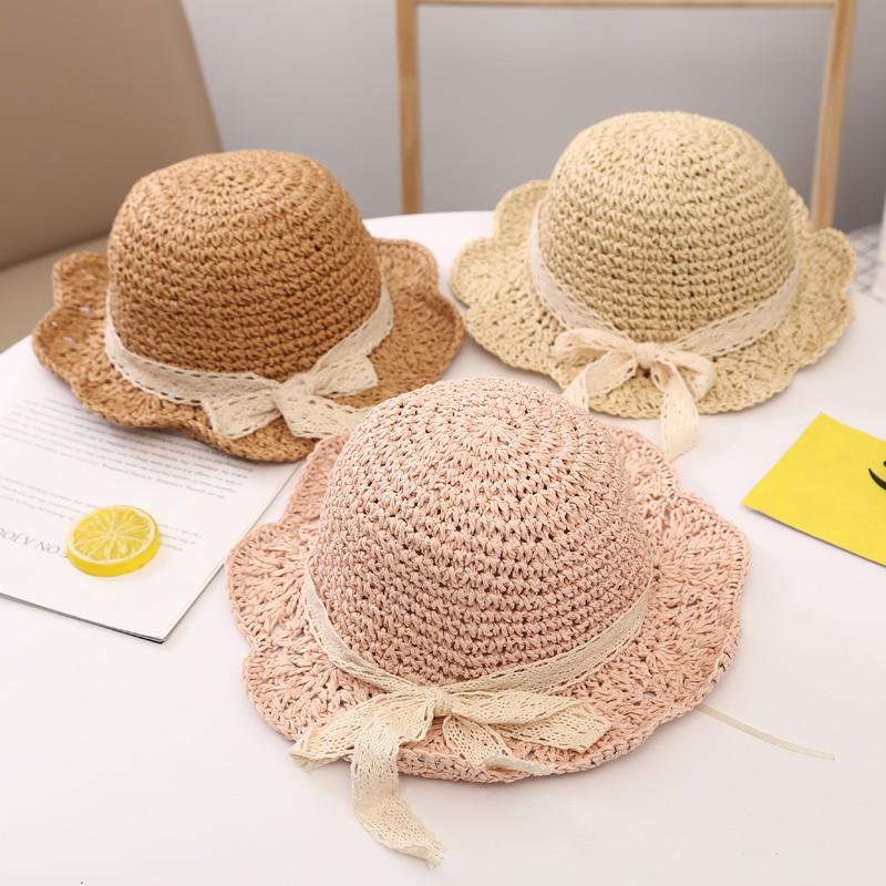 宝宝帽子夏天遮阳帽儿童草帽大檐防晒小清新1-5岁3夏季女童渔夫帽
