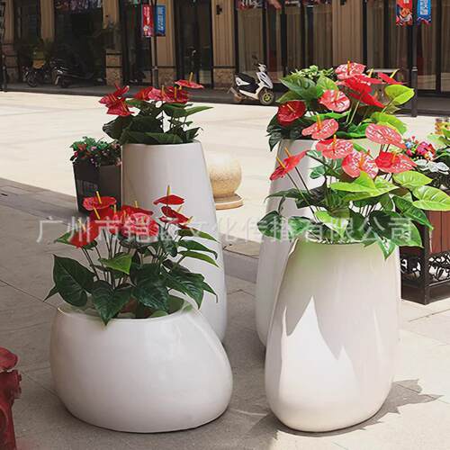 玻璃钢花钵创意景观装饰广场超大型花盆市政工程菱形几何切面花坛
